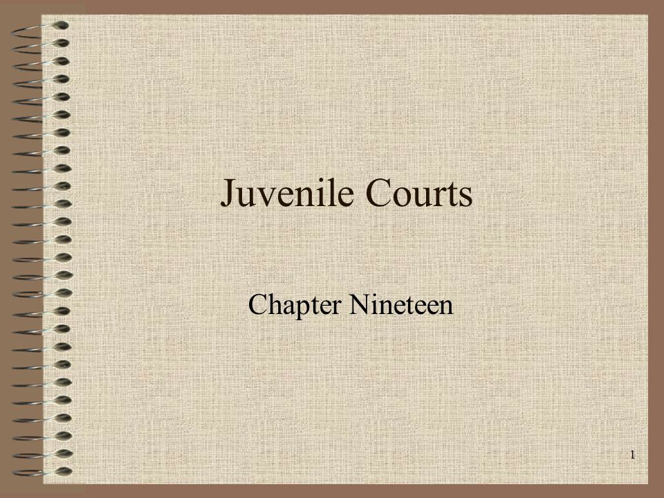 Juvenile Courts Chapter Nineteen