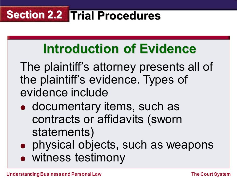Introduction of Evidence