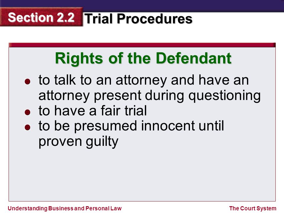 Rights of the Defendant