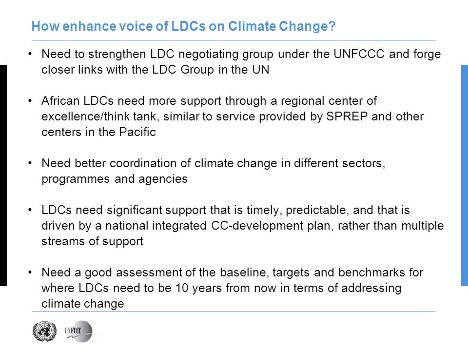 How enhance voice of LDCs on Climate Change