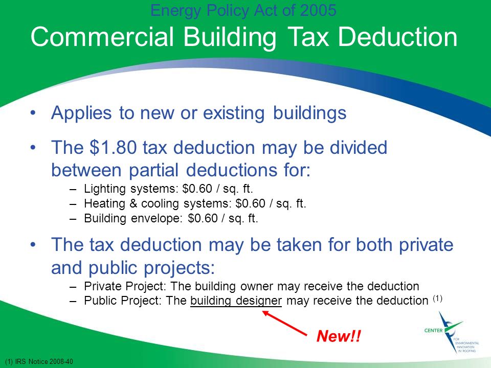Commercial Building Tax Deduction