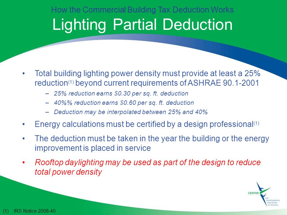 Lighting Partial Deduction