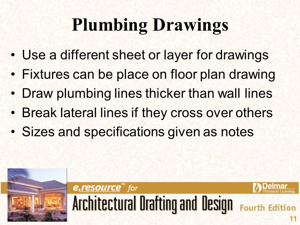 Plumbing Drawings Use a different sheet or layer for drawings
