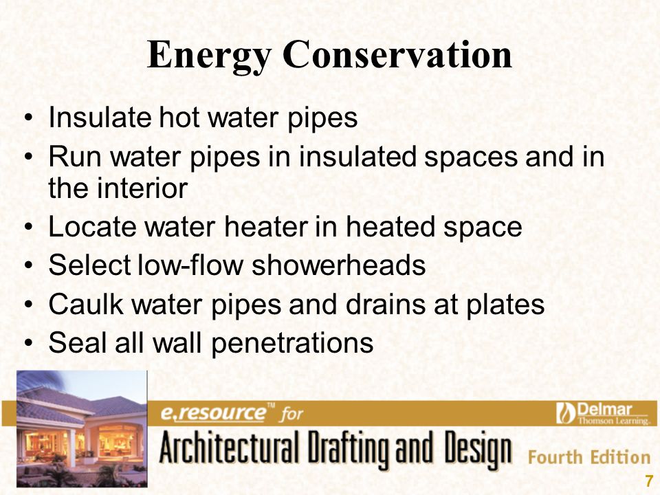Energy Conservation Insulate hot water pipes