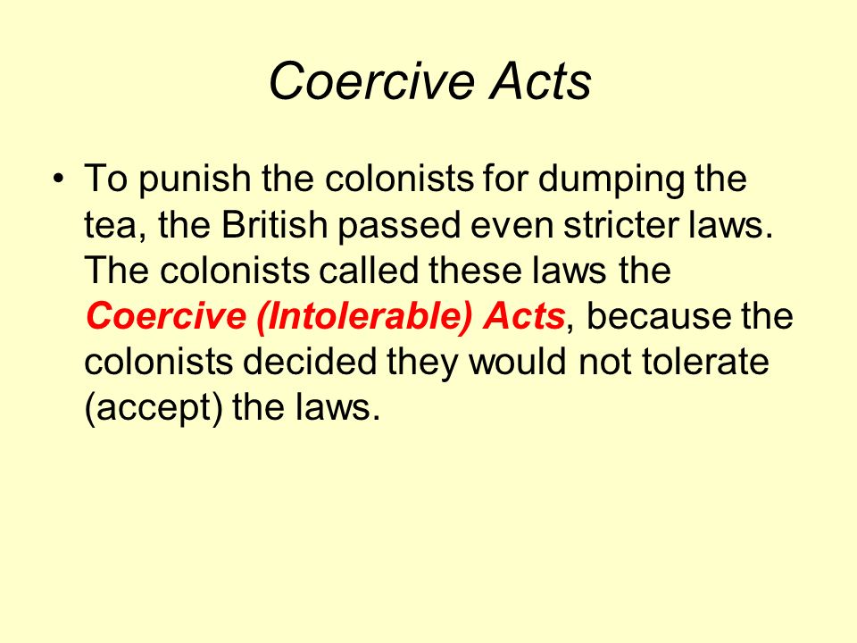 Coercive Acts