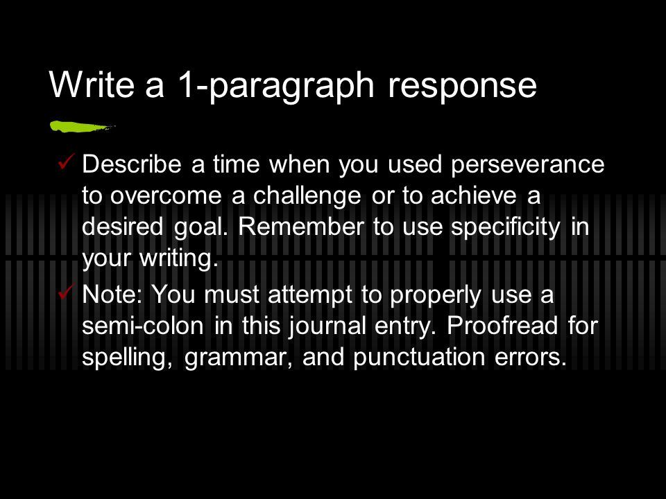 Write a 1-paragraph response
