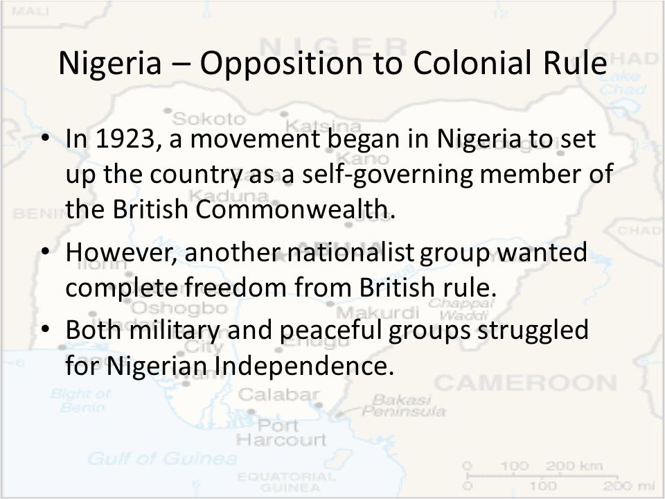 Nigeria – Opposition to Colonial Rule