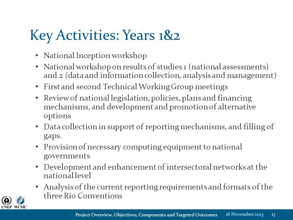 Key Activities: Years 1&2