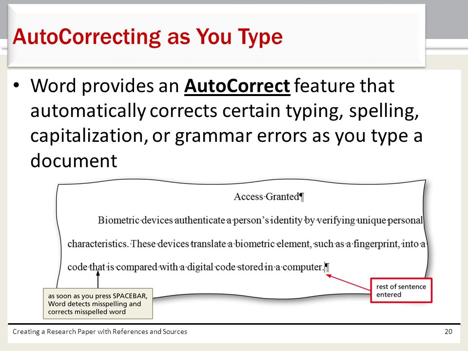 AutoCorrecting as You Type