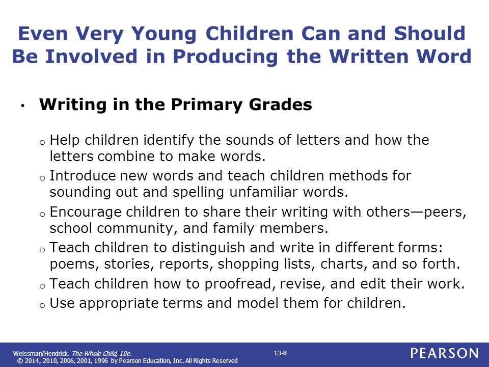 Even Very Young Children Can and Should Be Involved in Producing the Written Word