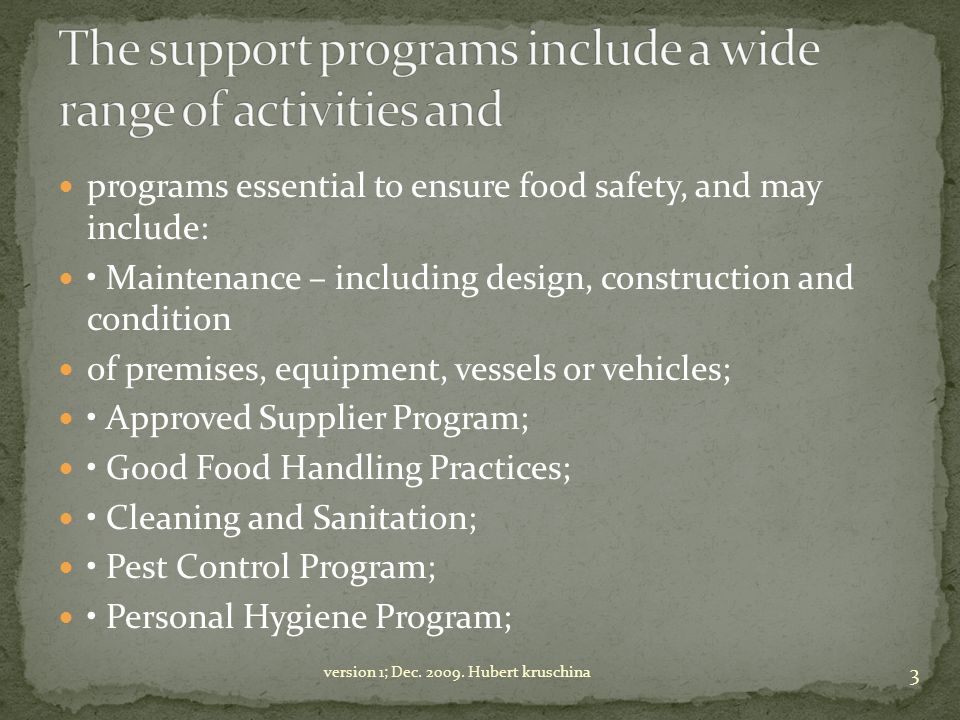 The support programs include a wide range of activities and