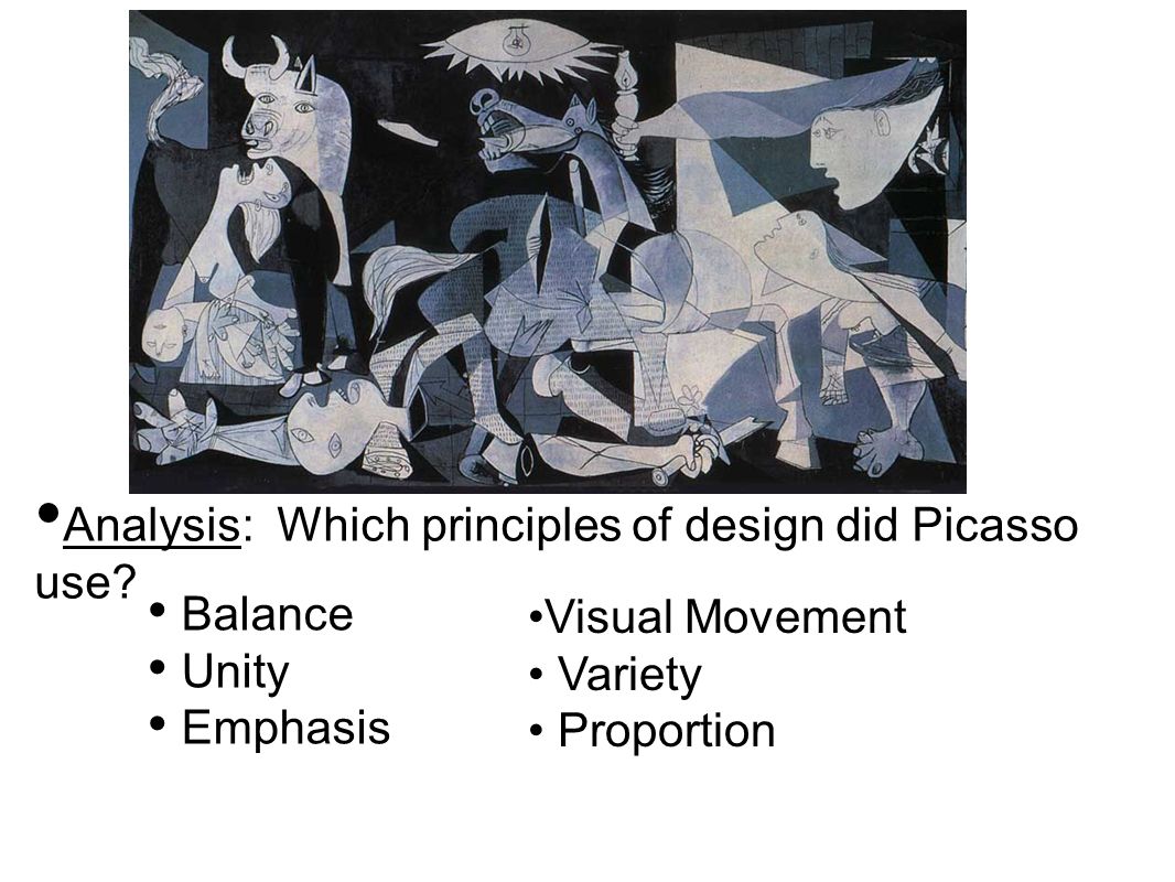 Analysis: Which principles of design did Picasso use