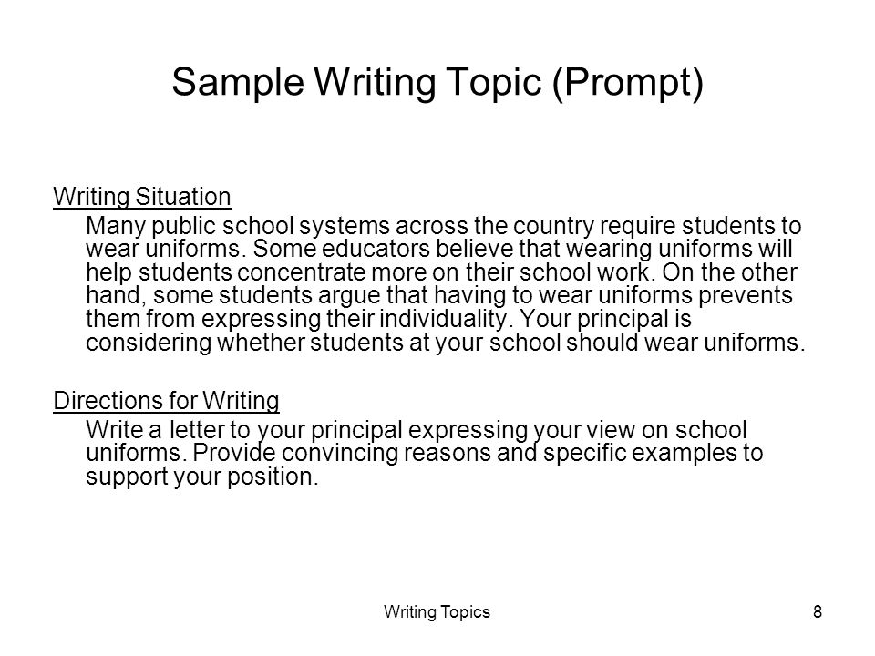 Sample Writing Topic (Prompt)