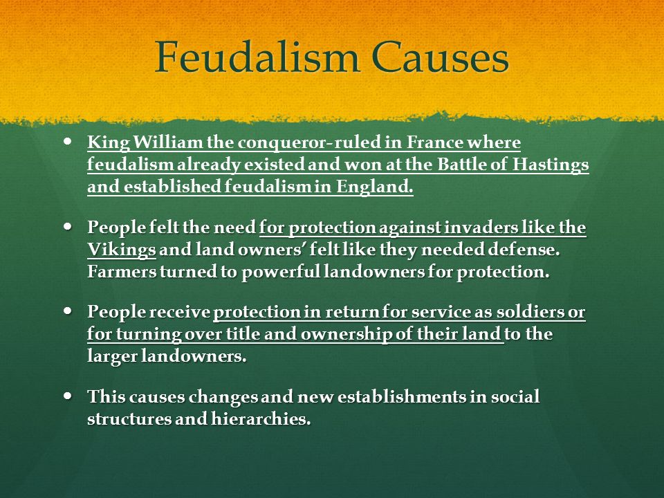 Feudalism Causes