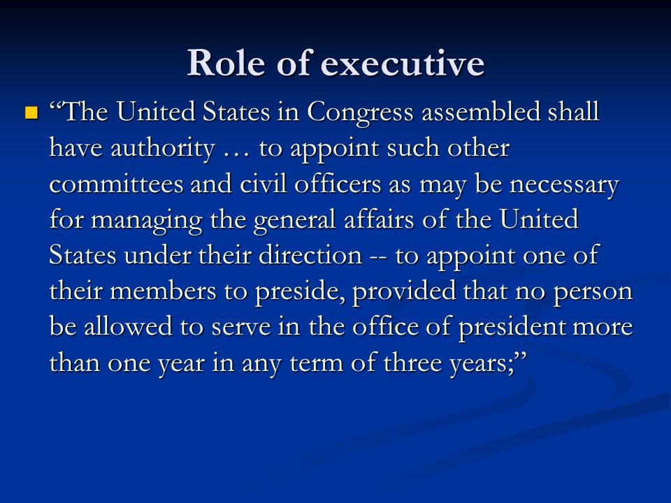 Role of executive