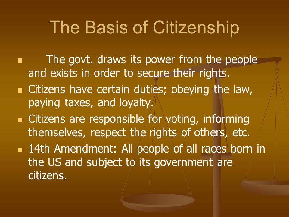 The Basis of Citizenship