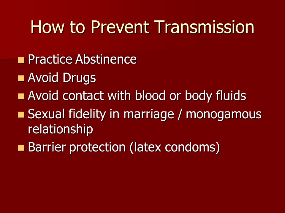 How to Prevent Transmission