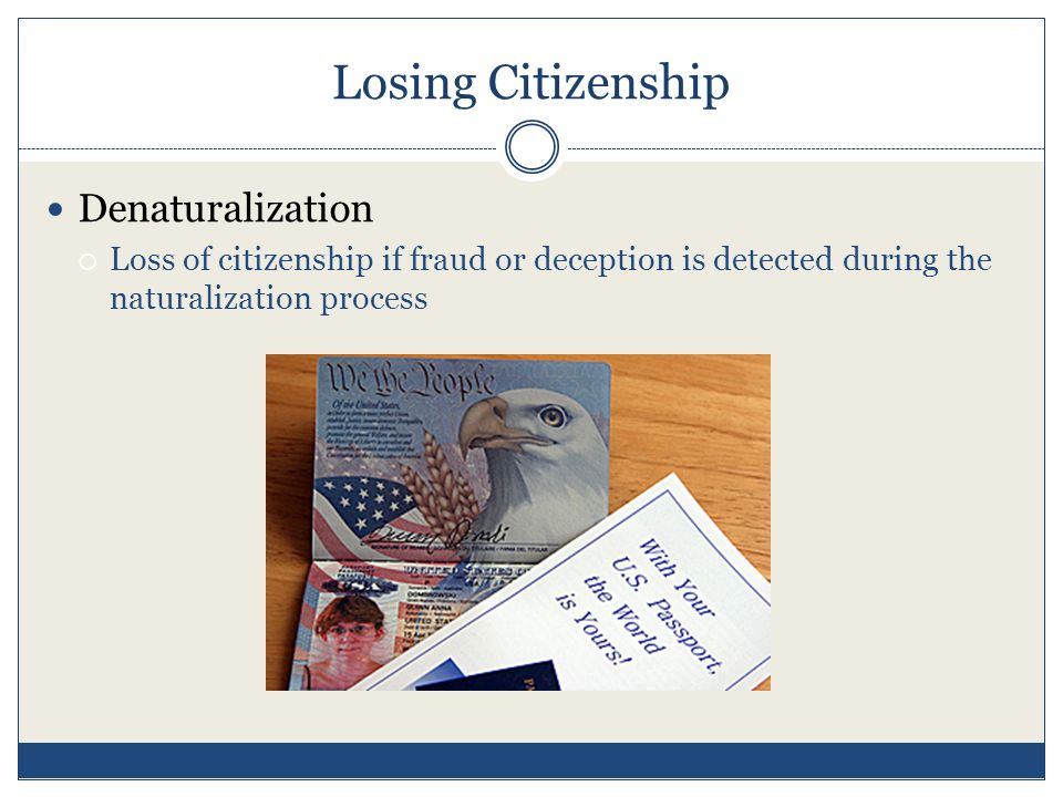 Losing Citizenship Denaturalization