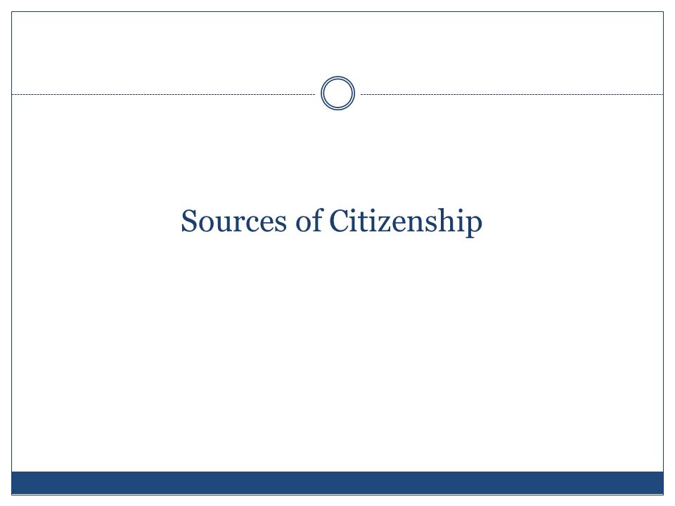 Sources of Citizenship