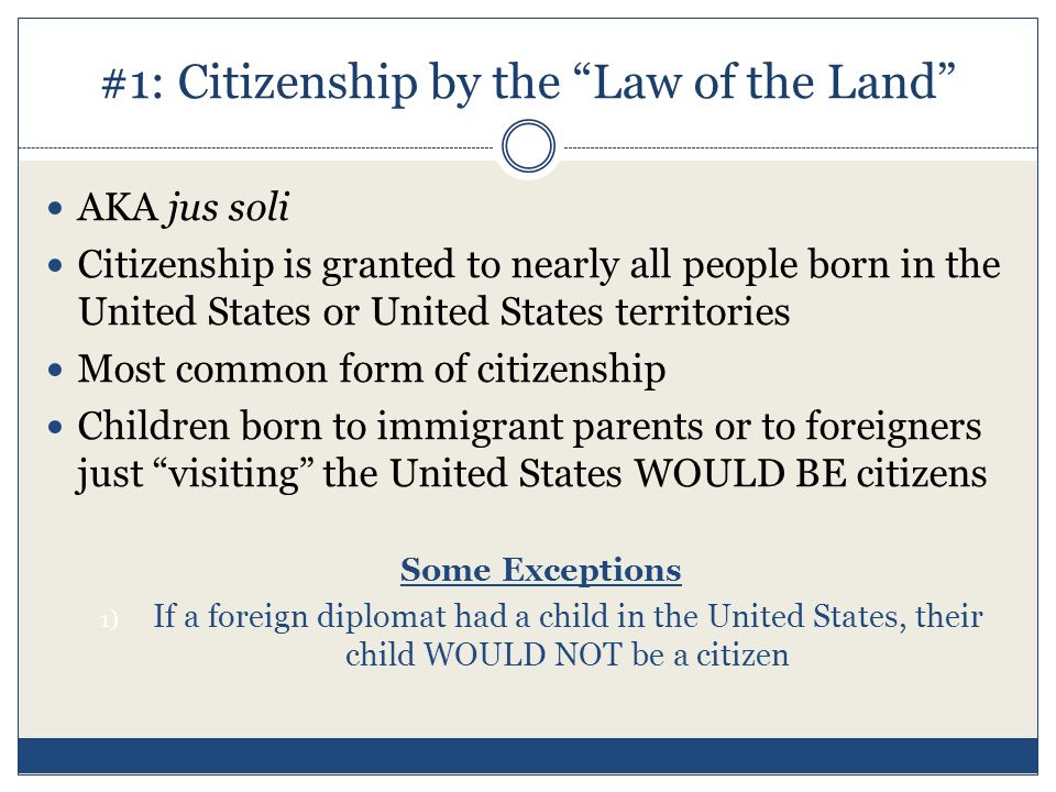 #1: Citizenship by the Law of the Land