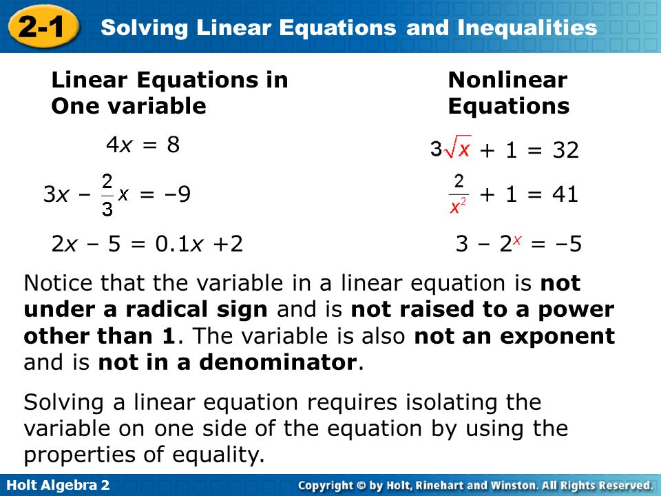 Linear Equations in One variable