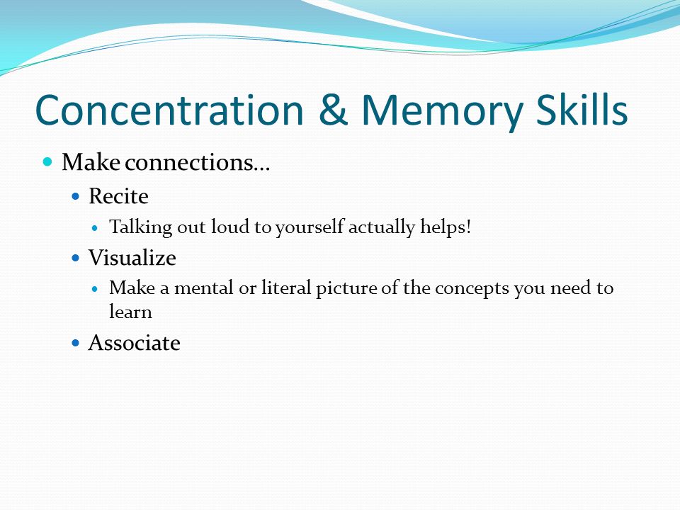 Concentration & Memory Skills