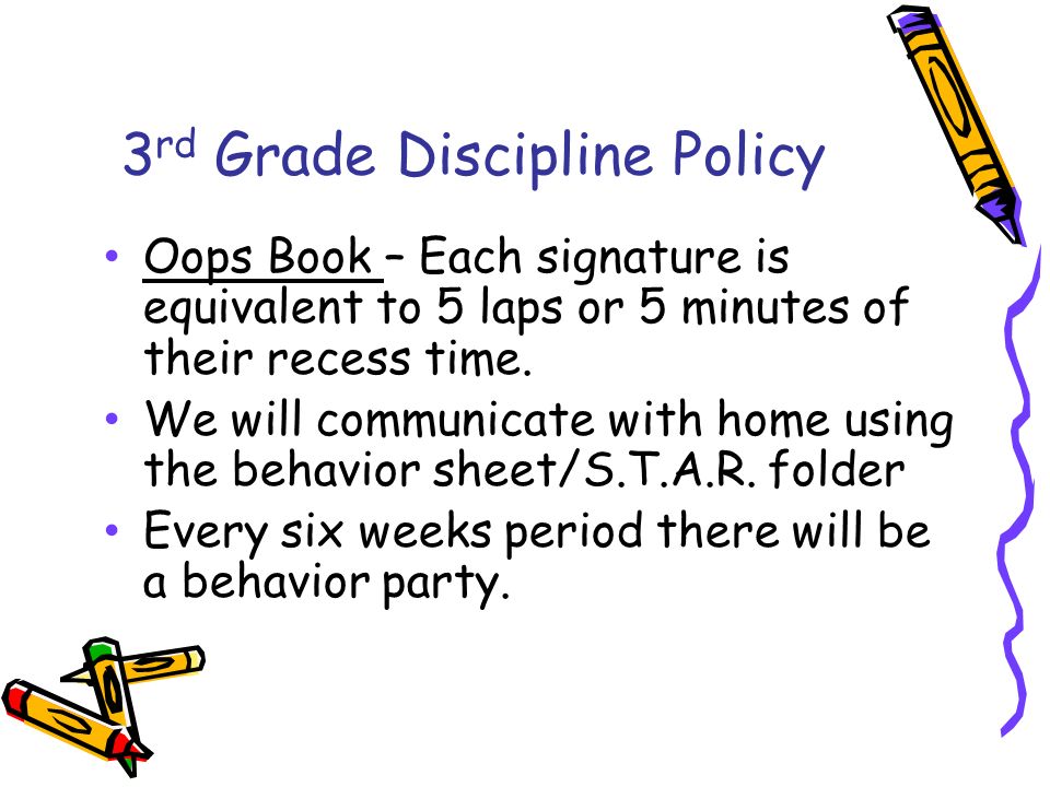 3rd Grade Discipline Policy