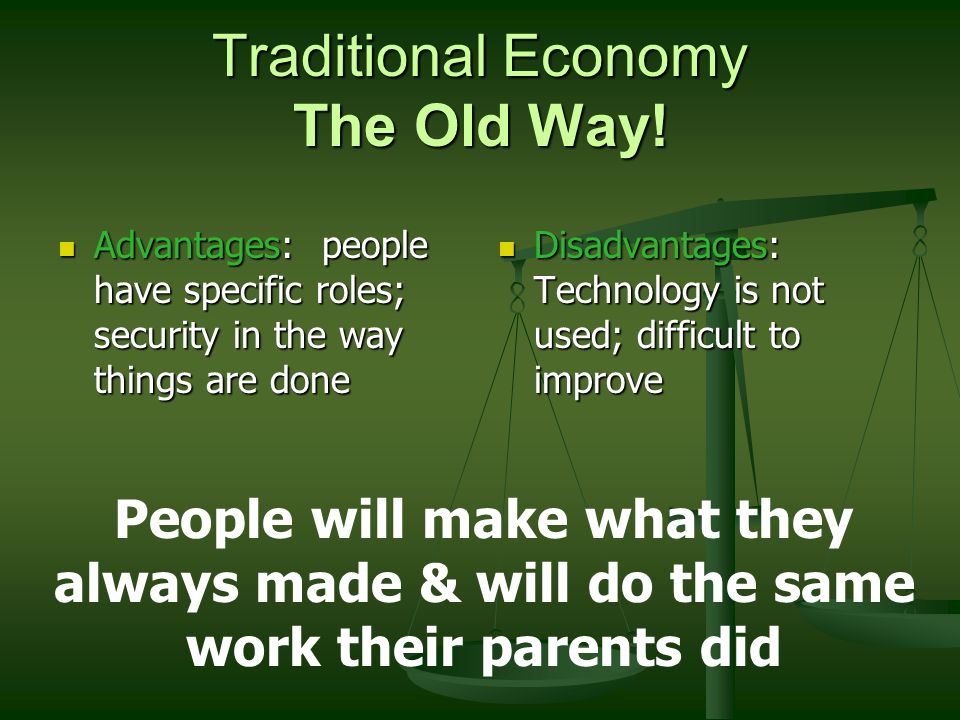 Traditional Economy The Old Way!