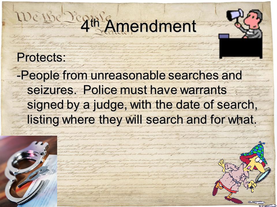 4th Amendment Protects: