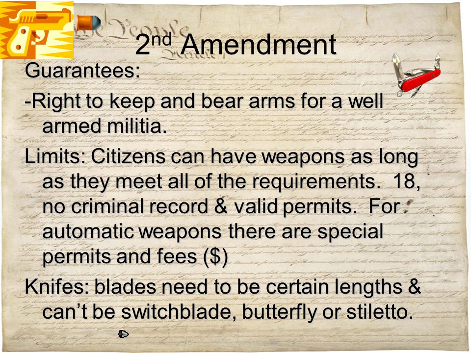 2nd Amendment Guarantees: