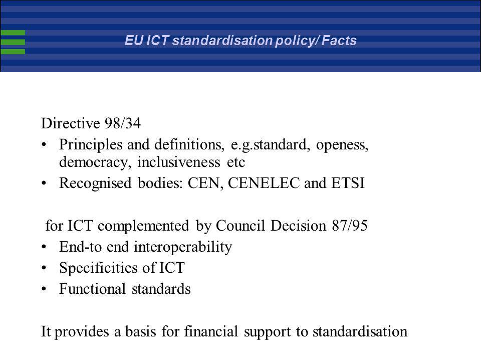 EU ICT standardisation policy/ Facts
