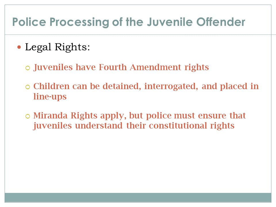 Police Processing of the Juvenile Offender
