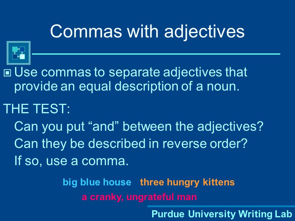 Commas with adjectives
