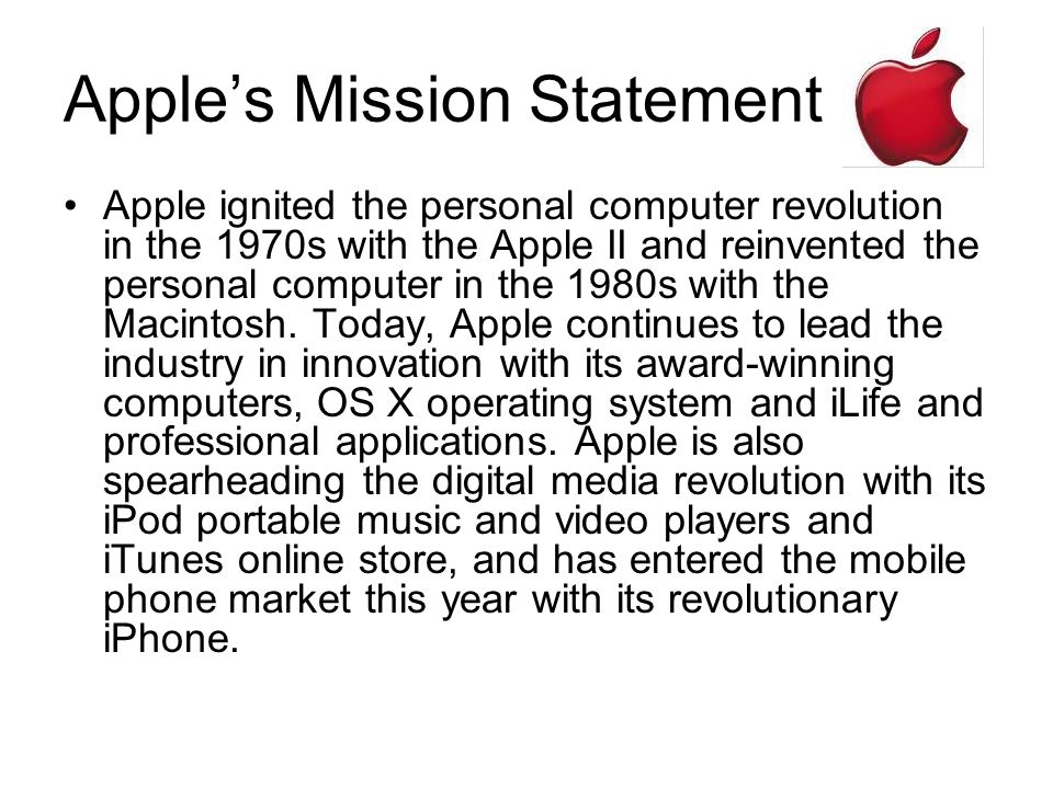 Apple’s Mission Statement