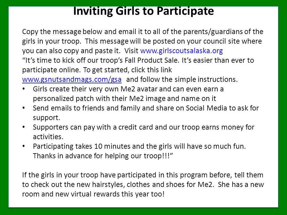Inviting Girls to Participate