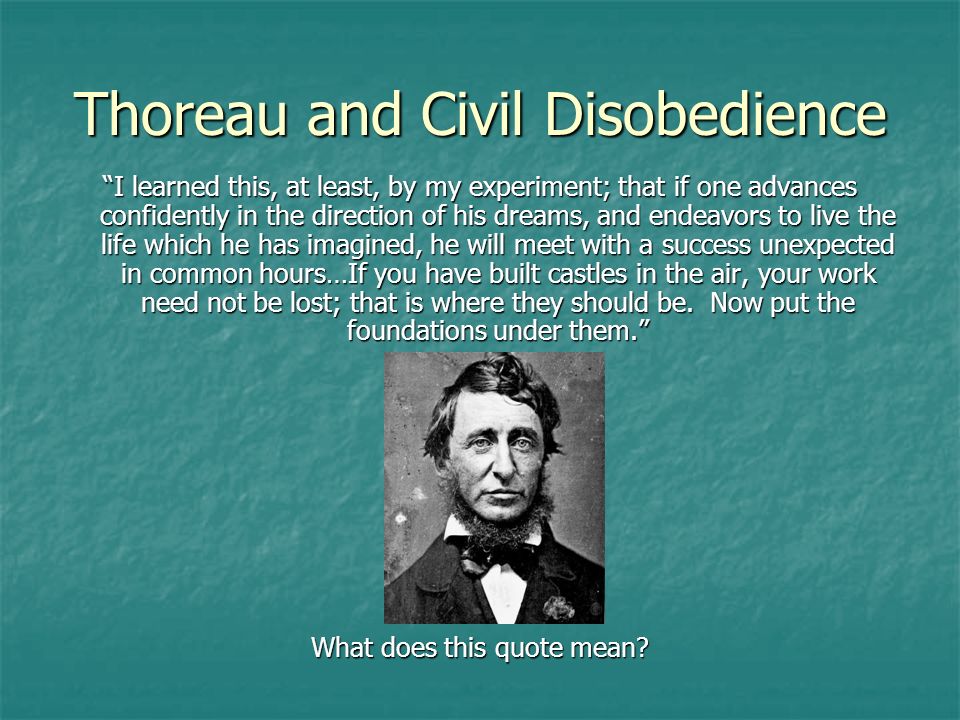 Thoreau and Civil Disobedience