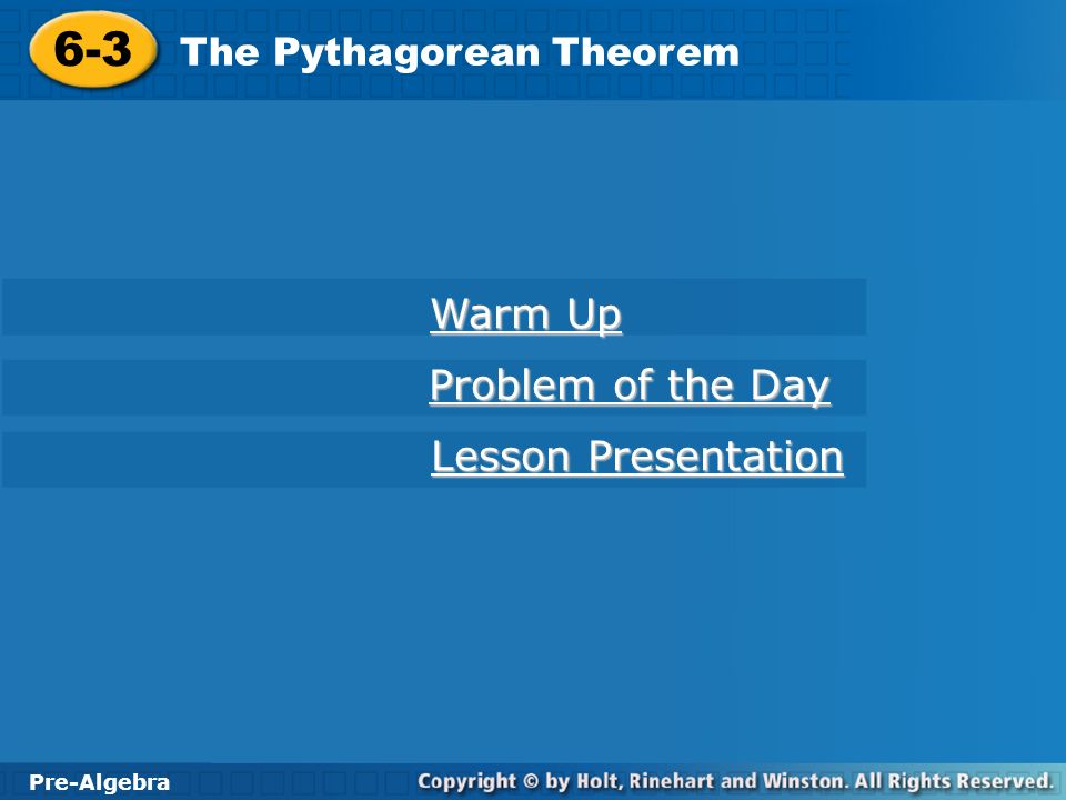 6-3 Warm Up Problem of the Day Lesson Presentation
