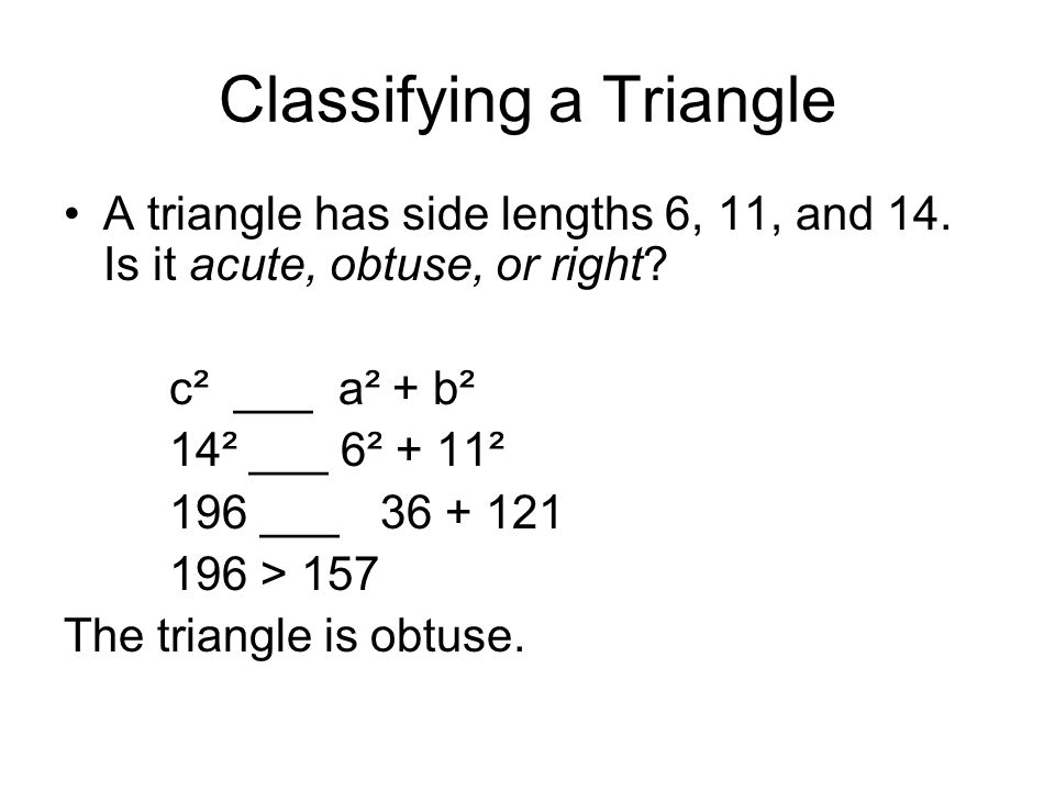 Classifying a Triangle
