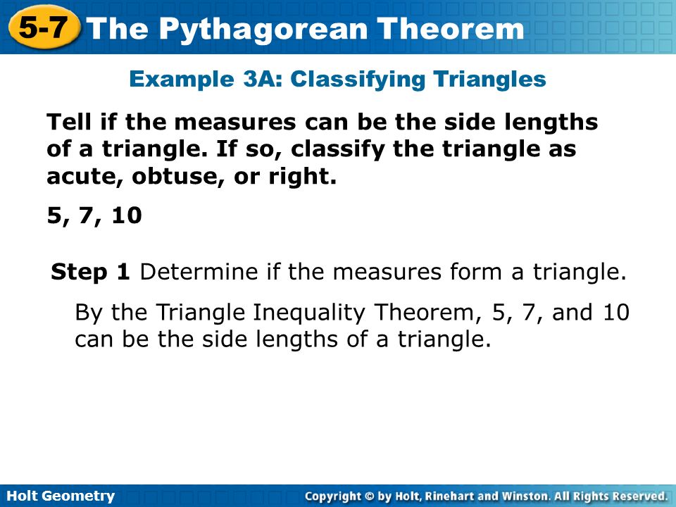 Example 3A: Classifying Triangles
