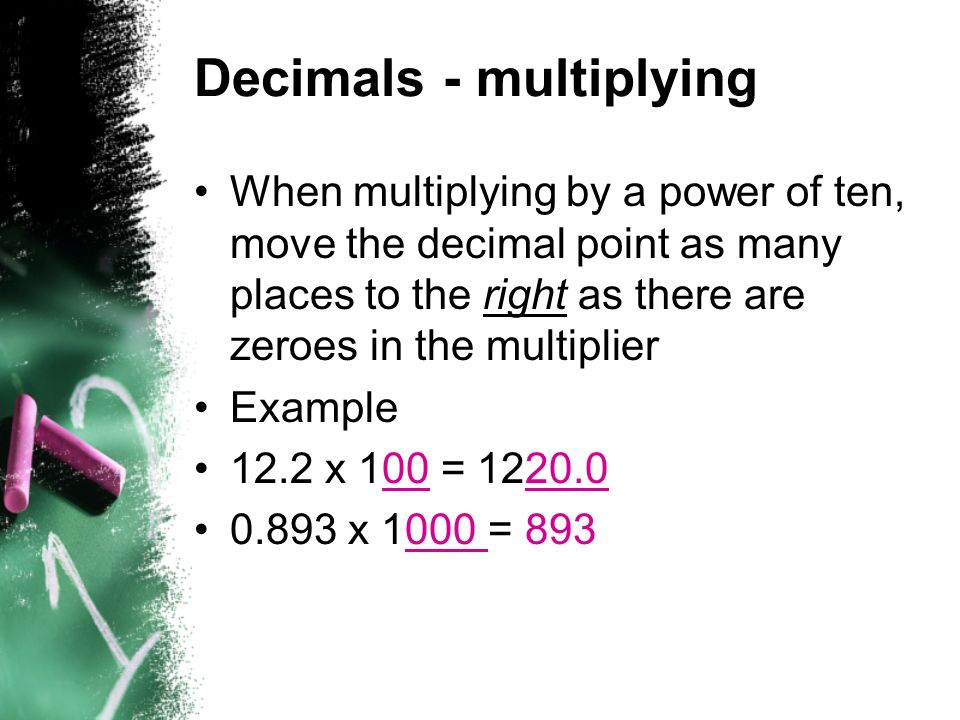 Decimals - multiplying