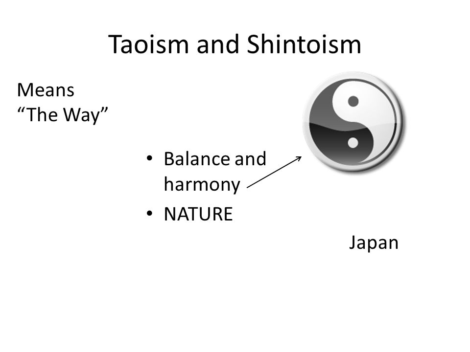 Taoism and Shintoism Means The Way Balance and harmony NATURE Japan