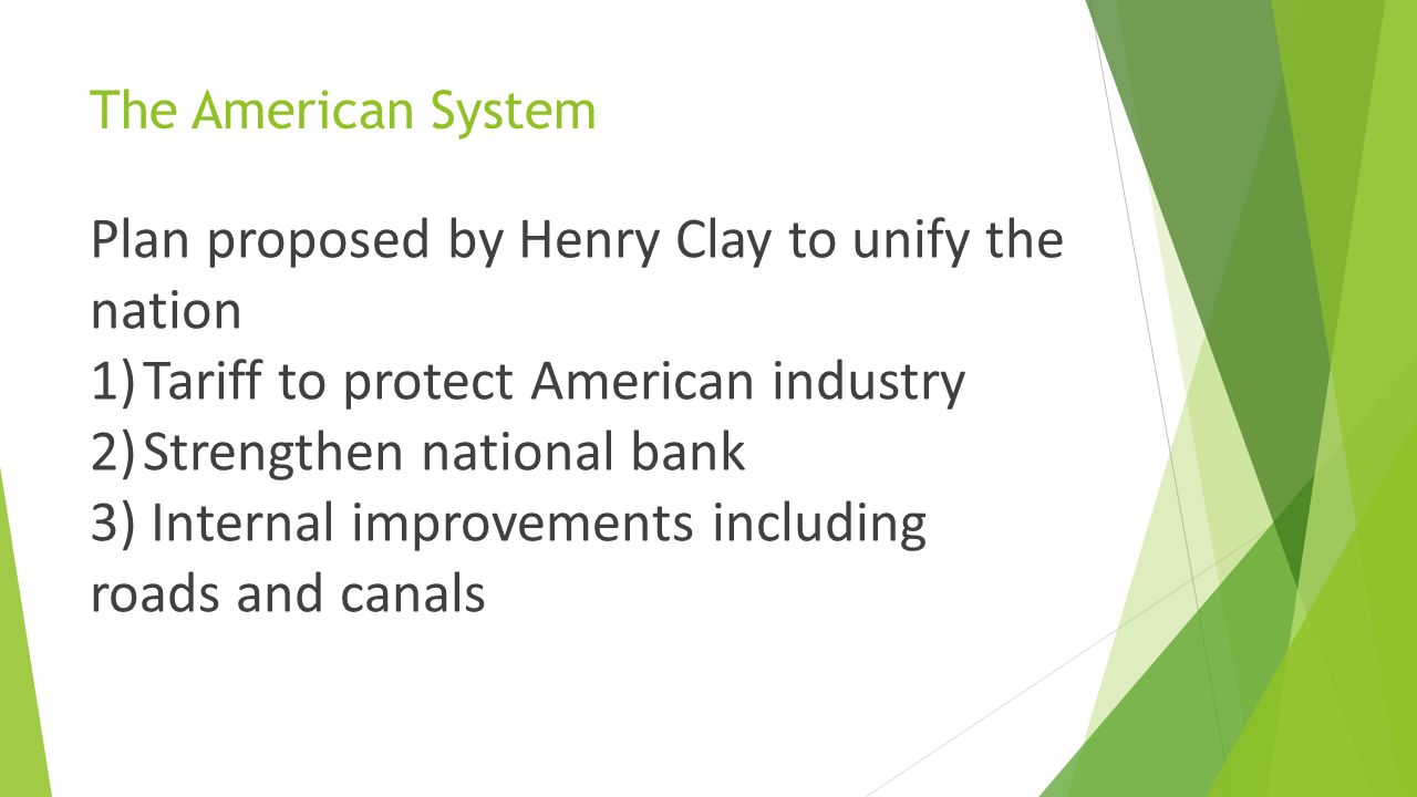 Plan proposed by Henry Clay to unify the nation