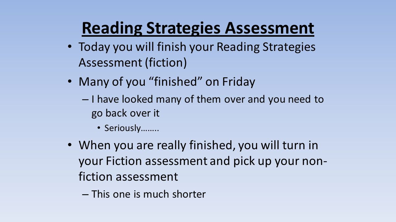 Reading Strategies Assessment