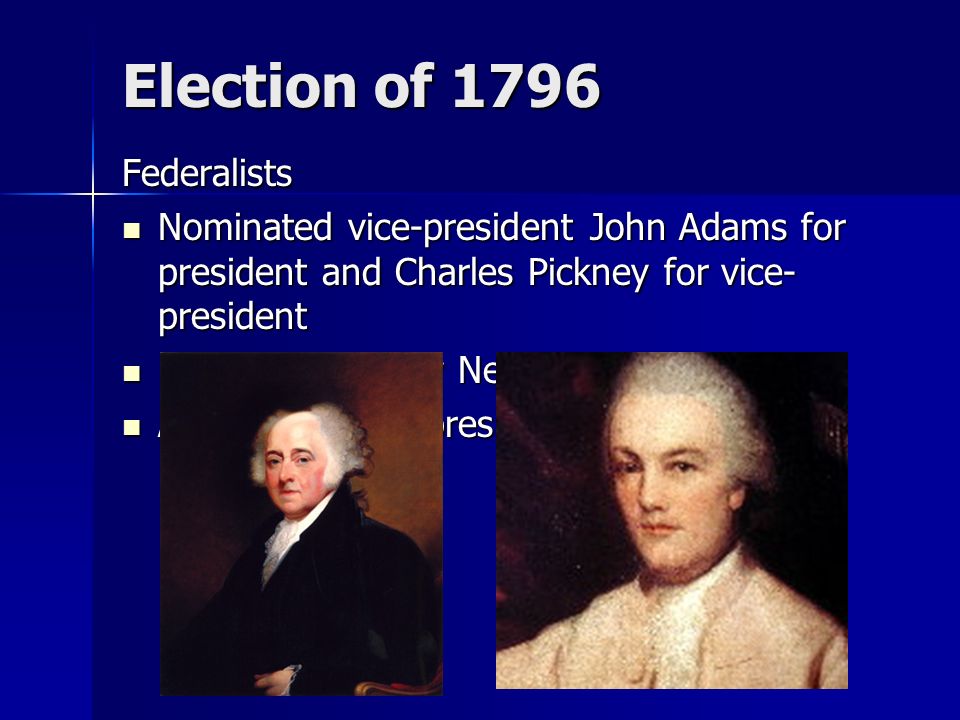 Election of 1796 Federalists