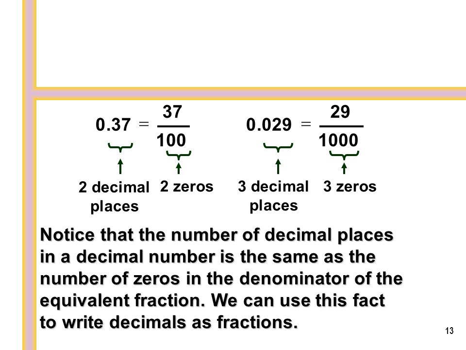 = = 2 decimal places. 2 zeros. 3 decimal places. 3 zeros.