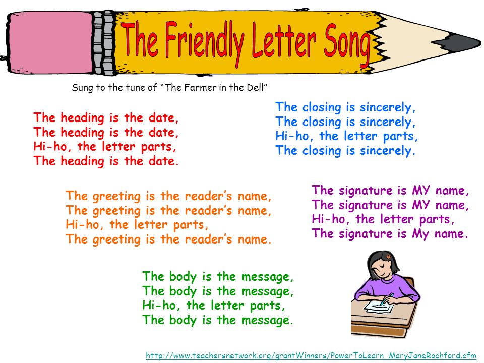 The Friendly Letter Song