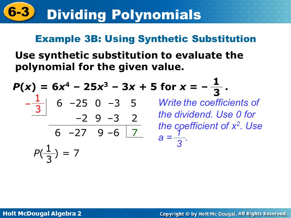 Example 3B: Using Synthetic Substitution