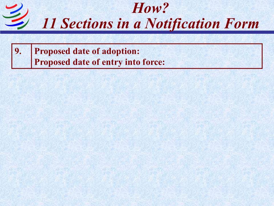 How 11 Sections in a Notification Form
