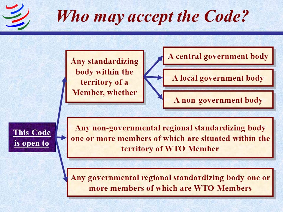 Who may accept the Code A central government body