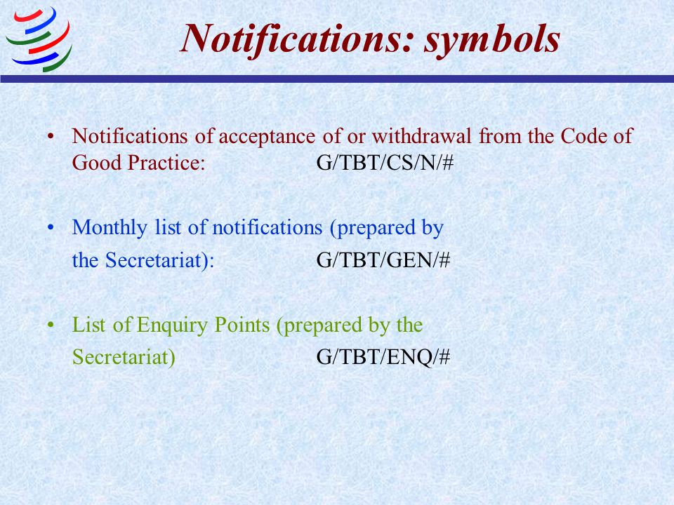 Notifications: symbols